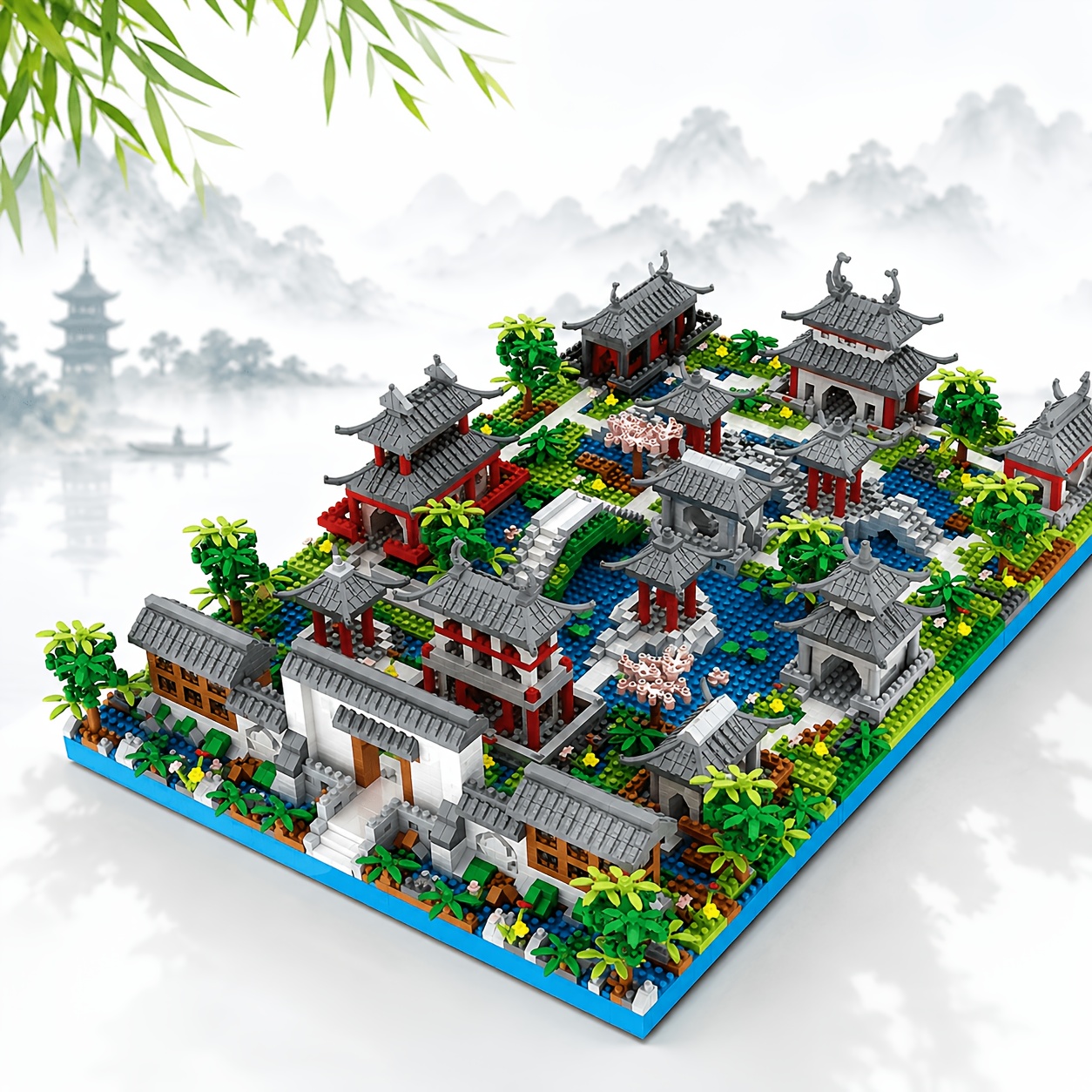 Chinese-style Garden Micro-particle Building Blocks